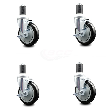 Service Caster Regency Work Table Locking Caster Replacement Set REG-SCC-EX20S514-PPUB-BLK-TLB-112-4